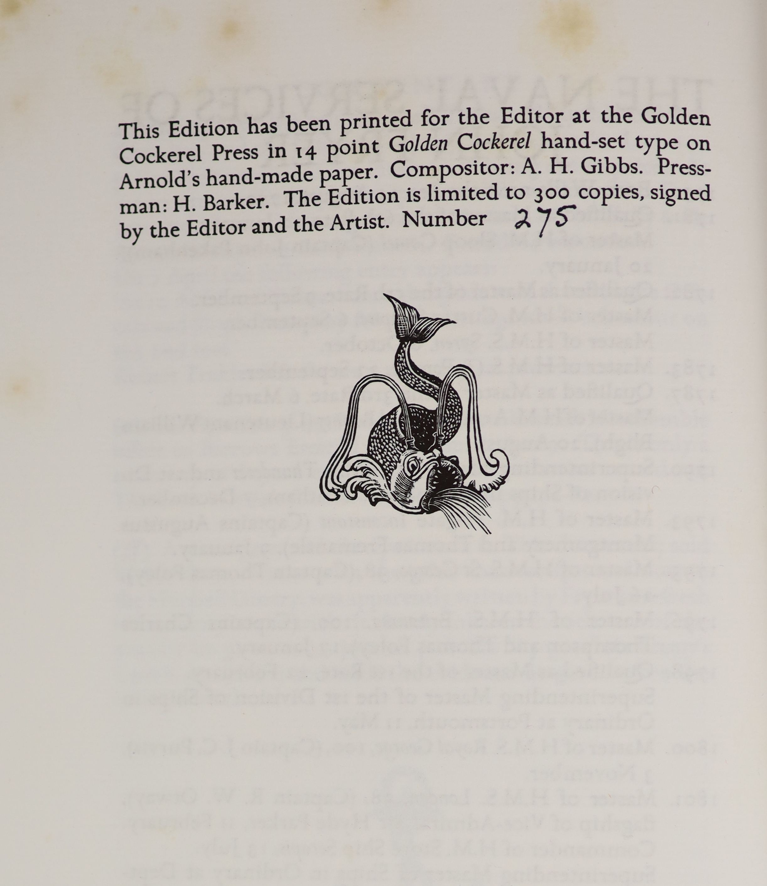 Golden Cockerel Press - Waltham Saint Lawrence, Berkshire- Fryer, Mary Ann - John Fryer of the Bounty, one of 300, blue cloth, spine and part of front board faded, spotting to final leaves, 1939